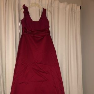 David’s bridal red A line bridesmaid dress